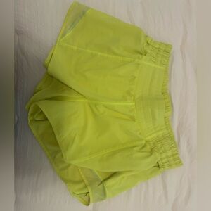 Lululemon neon yellow hotty hot shorts